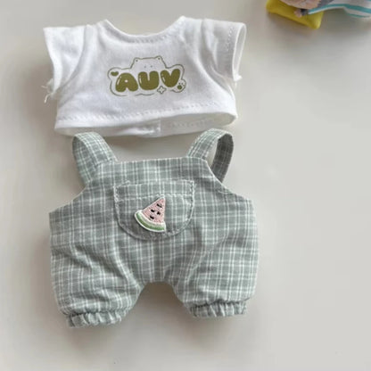 17cm Mini Doll Clothes Set – Kpop EXO Labubu Idol Raincoat, Love Bear Dress & Hat Accessories, Clothing Gift