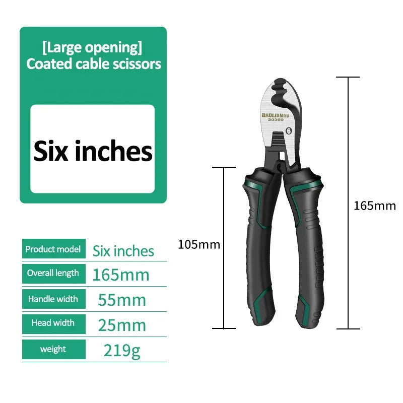 6/8/10-Inch Wire Cutter & Stripper Pliers - Multifunctional Electrician Cable Cutting & Terminal Tool