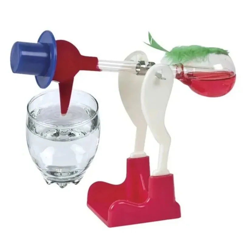 Transparent Drinking Bird Perpetual Motion Toy – Fluid Balance Water Bird Educational STEM Science Experiment Toy for Kids