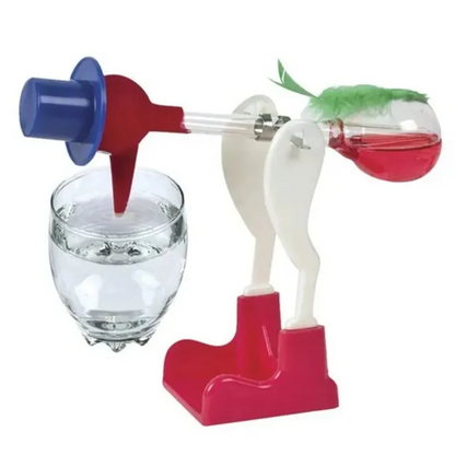 Transparent Drinking Bird Perpetual Motion Toy – Fluid Balance Water Bird Educational STEM Science Experiment Toy for Kids