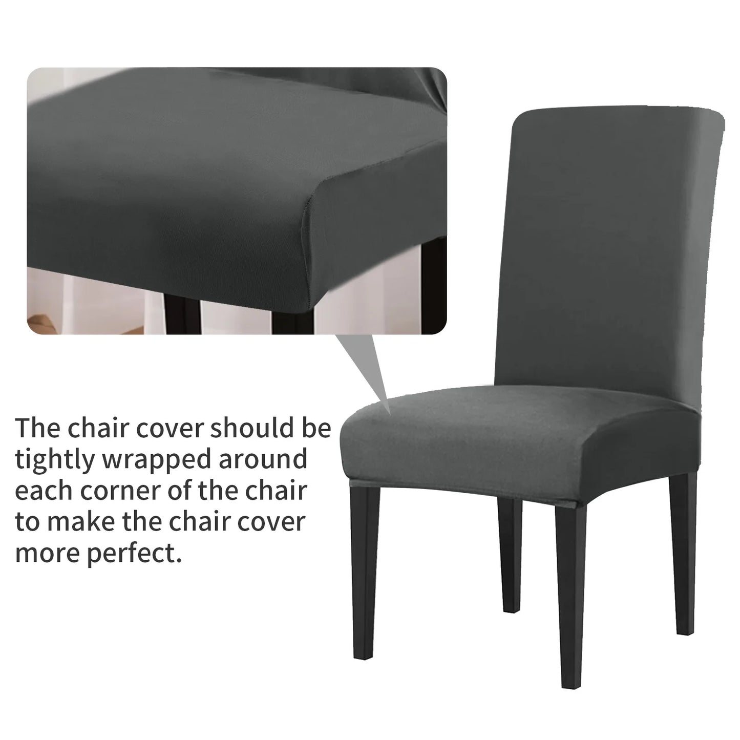 4Pc High Stretch Dining Chair Covers – Elastic Non-Slip Slipcovers, Removable Seat Protectors for Living Room, Kitchen & Wedding