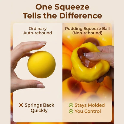Pudding Squeeze Ball - Caramel Crunchy Handmade Squishy Fidget Toy for Stress Relief