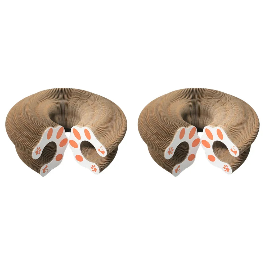 Magic Organ Cat Scratcher Toy – Round Corrugated Scratch Board for Cats, Claw Grinding Accessories (1/2pcs)