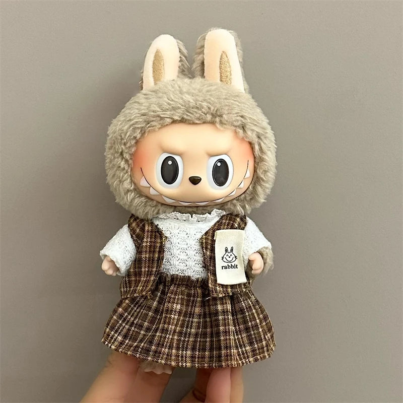 Labubu V1 V2 15/17cm Doll Clothing Set — Fashion Hoodie & Pants Korean Idol Style DIY Accessories Gift