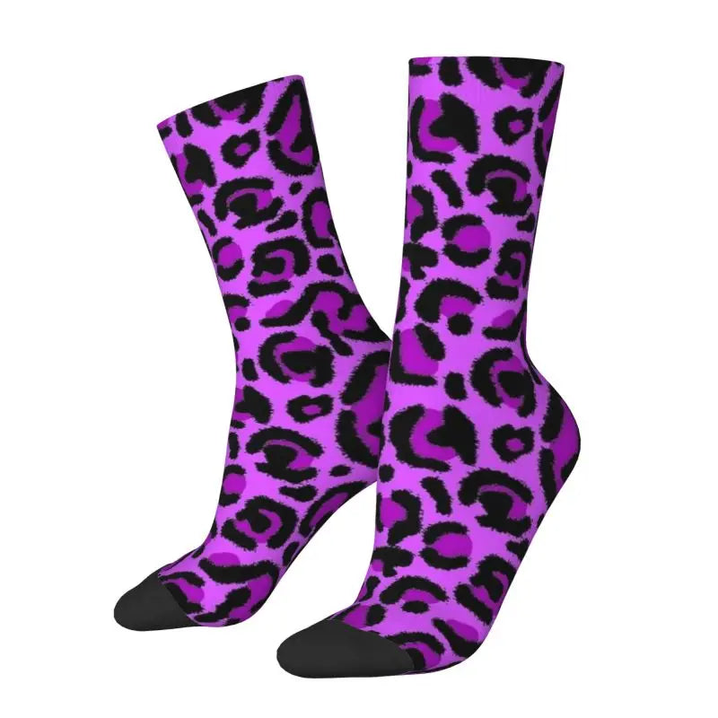 Custom Funny Leopard Print Socks – 3D Animal Cheetah Pattern Warm Sports Socks for Men & Women