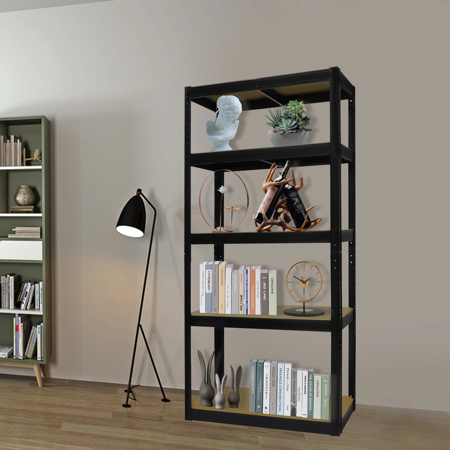 60"x28"x12" Heavy Duty 5-Tier Metal Storage Shelf Unit – Boltless Design, Easy to Assemble