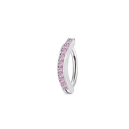 Pink Crown Belly Button Ring – Stainless Steel Heart Navel Piercing Barbell with Crystal for Women & Girls