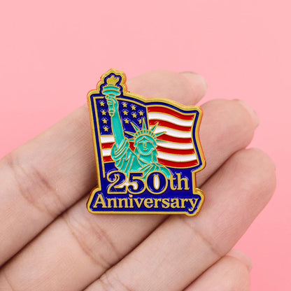 American Flag Lapel Pin - Patriotic Enamel Brooch Badge for Clothing, Gifts, and 250th Anniversary Commemoration