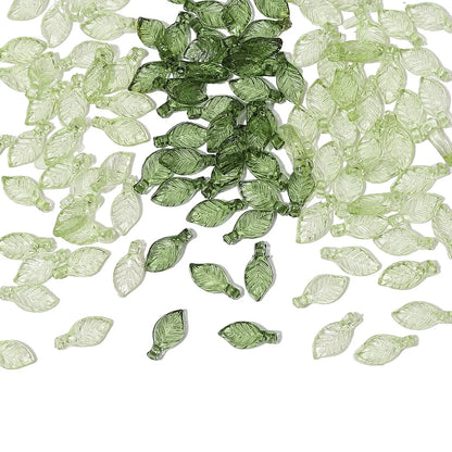 100pcs Mini Acrylic Tree Leaf Beads - Small Loose Beads for DIY Handmade Necklaces, Earrings & Jewelry