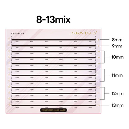 ARISON Plus 2-in-1 Magnetic Eyelashes – YY/3D/4D/5D Premade W-Shape Volume Fans for Full Lash Extensions
