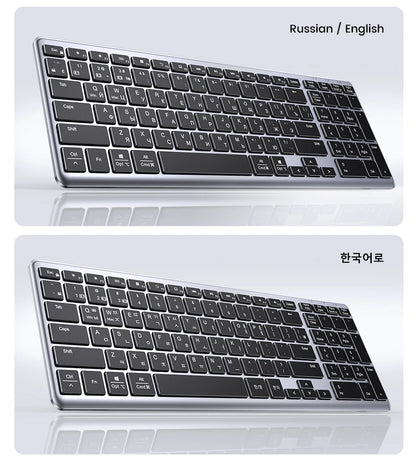 UGREEN Wireless Bluetooth 5.0 & 2.4G Keyboard – 99 Keycaps Russian/Korean/English, USB-C Rechargeable for MacBook, iPad, PC & Tablet