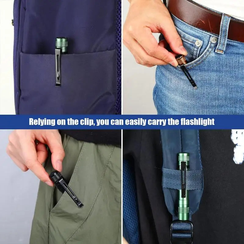 Mini Portable LED Pen Light with Clip – Ultra Bright High Lumens Pocket Flashlight Torch for Camping, Outdoor & Emergency Use