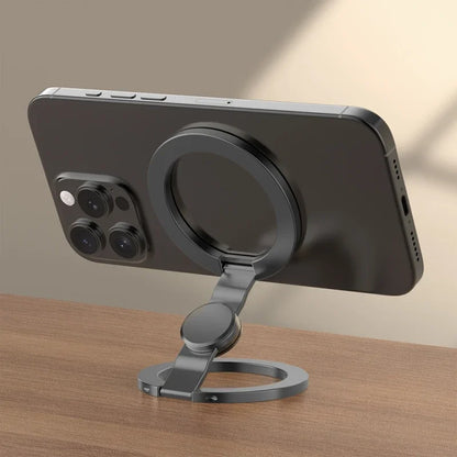 Foldable MagSafe iPhone Holder - 360° Rotating Magnetic Stand & Finger Grip for iPhone 17/16/15/14/13