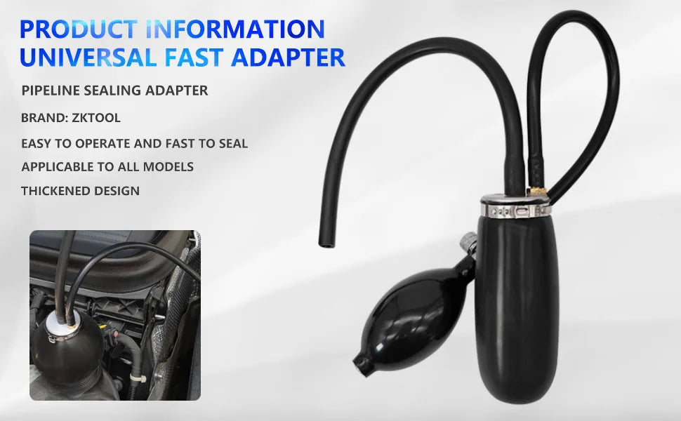 Universal Easy Intake Adapter | Quick Seal Entrance for Smoke Leak Detector & Airbag Diagnostic Tool
