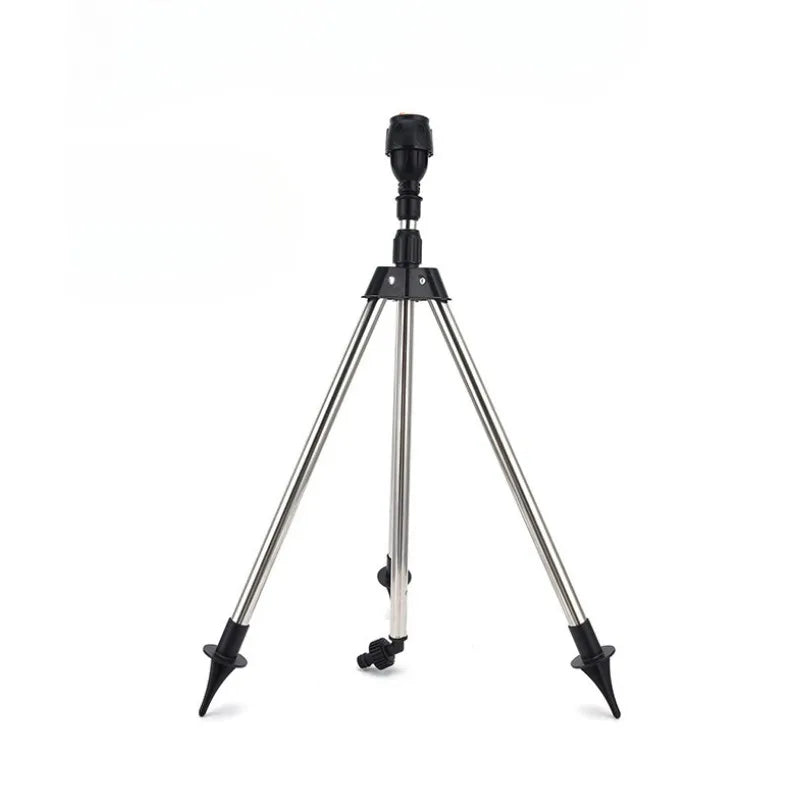 360° Rotary Garden Sprinkler - Stainless Steel Tripod Lawn Irrigation Sprinkler with Telescopic Support