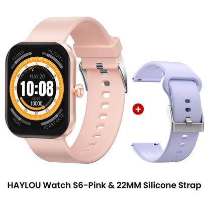 HAYLOU Watch S6 Smartwatch — 2.01" HD Display, Bluetooth Voice Calls, IP68 Waterproof Fitness Tracker