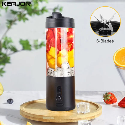 Mini Portable Electric Fruit Juicer Blender: Rechargeable Smoothie Maker - Multifunctional Bottle Mixer for Fresh Orange Juice and Smoothies