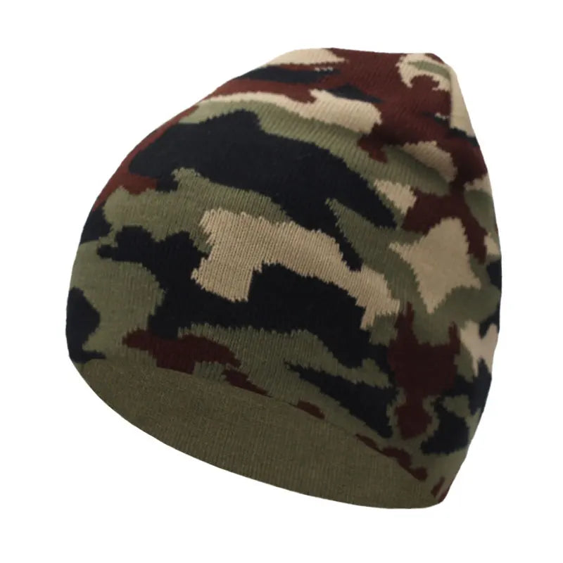 Camouflage Knitted Beanie - Unisex Winter Hat for Men and Women, Warm Skullies Beanies for Autumn and Winter