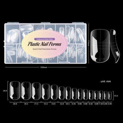 Square Nail Extension Forms - MOWOT Dual Nail Tips Quick Building Gel Molds for Acrylic Full Cover Nails