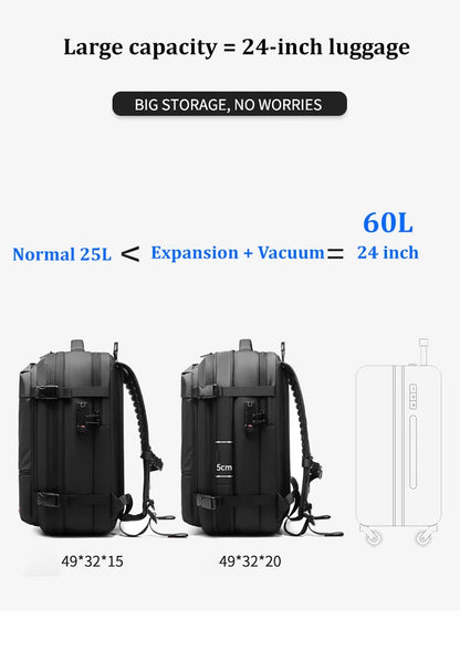 Men's Travel Backpack – Large Capacity 17-Inch Laptop Backpack, Business & Hiking Expandable School Bag