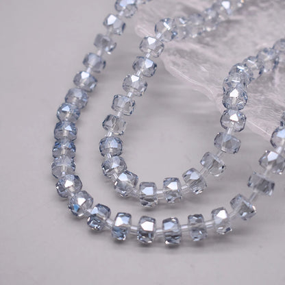 8mm Crystal Glass Beads Set - 30PCS Color Wheel Faceted Round Loose Beads for DIY Jewelry Making & Bracelets
