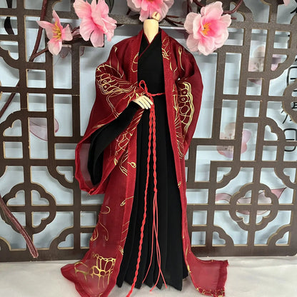 Fashion 1/6 Doll Clothes Set – 30cm Male & Female BJD Antique Couple Hanfu Outfit, Doll Accessories (No Doll)