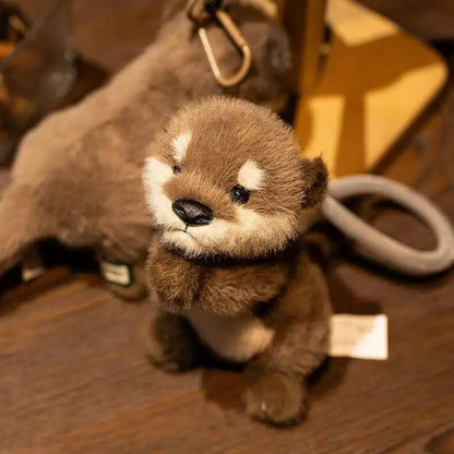 Cute Otter Plush Keychain - Soft Kawaii Backpack Pendant Cartoon Stuffed Toy Gift for Girlfriend & Christmas