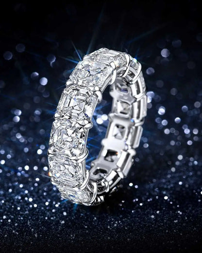 925 Sterling Silver Eternity Band Ring - CZ Diamond Promise Engagement Wedding Jewelry for Women & Men