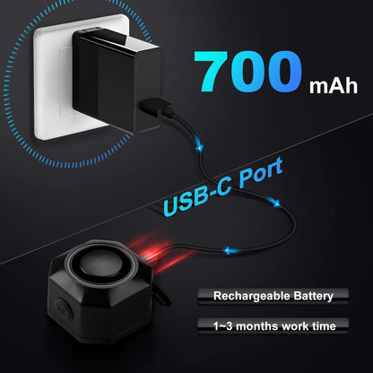 ELECTOP Wireless Bicycle Alarm & Taillight – Waterproof Vibration Anti-Theft Burglar Alarm with Remote Control Brake Sensing Safety Light for Bike & Motorcycle