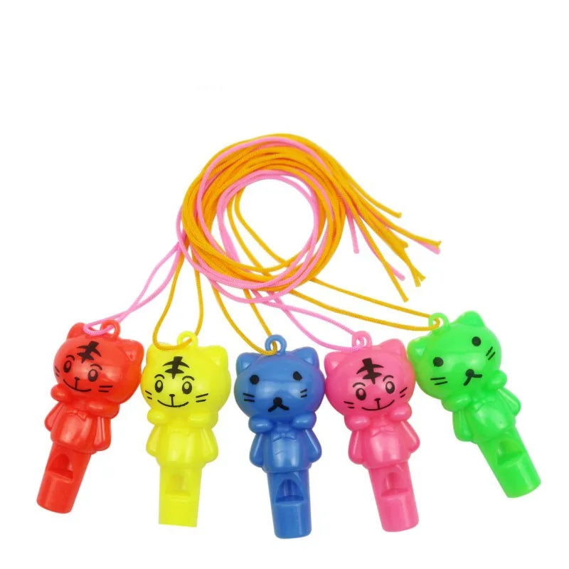 Random Cute Animal Cat Whistle – Plastic Sport & Cheerleading Toy, Kids Birthday Party Favor Gift
