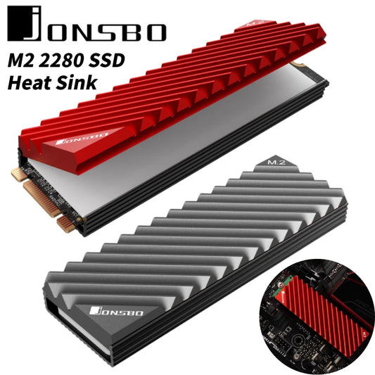 Jonsbo M.2 SSD NVMe Heat Sink - Aluminum 2280 SSD Gasket with Silicone Thermal Pad for PC