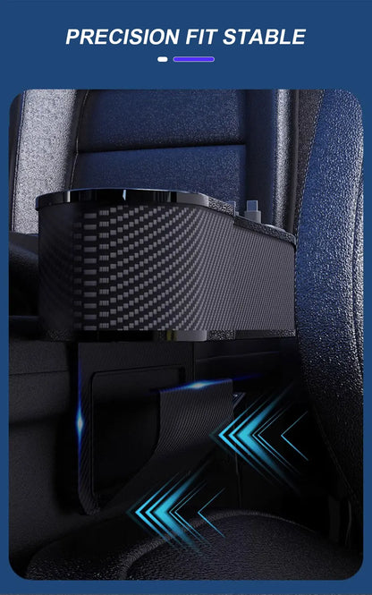 SEAMETAL Wireless Charging Car Seat Gap Organizer – 40W USB-C/Lightning Fast Charge, Auto Center Console Storage Box