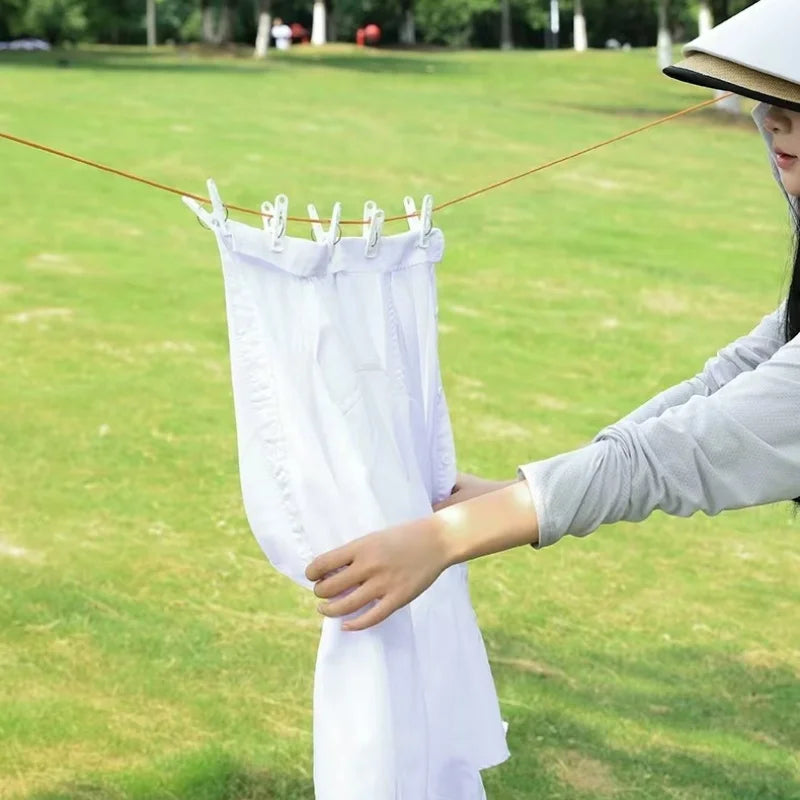 10M Retractable Clothesline — Portable Outdoor Travel & Windproof Laundry Drying Rack for Camping & Home