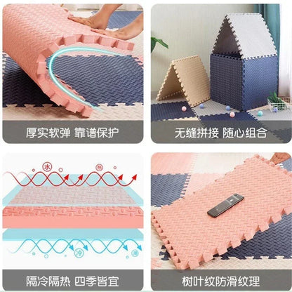 12pcs Foam Baby Play Mat – Soft Interlocking Puzzle Floor Tiles for Kids, Exercise & Play Rug 30x30x1cm