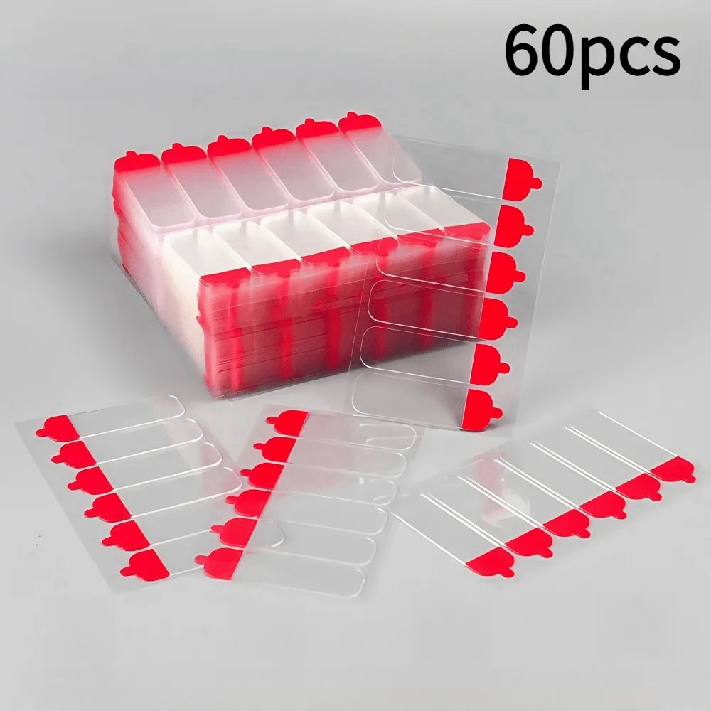 60PCS Clear Removable Double-Sided Tape Tabs Strong Adhesive Pull-Tab Stickers for Photos Walls Crafts & Home Decor