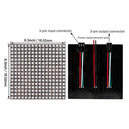 WS2812B RGB LED Pixel Display – 4x12, 8x8, 16x16, 8x32 Individually Addressable, Flexible Programmable 5V Screen
