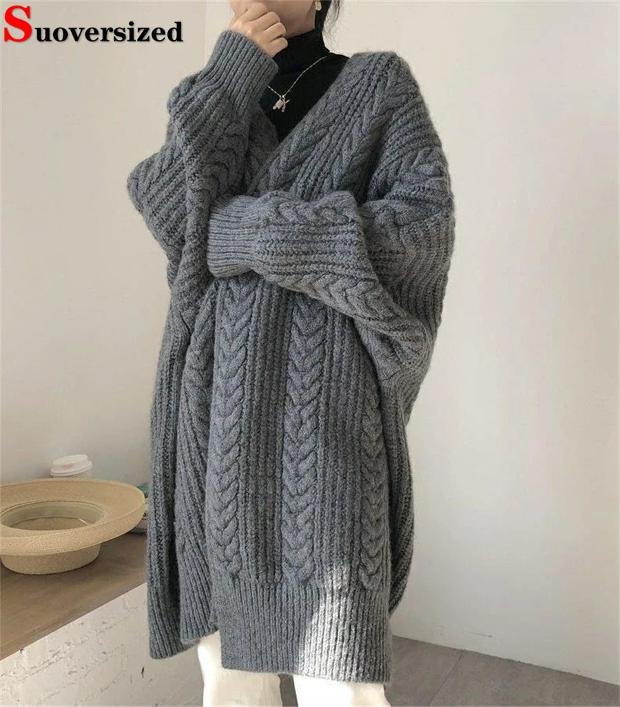 Women's Hollow Out Knitted Cardigan Coat – Casual Loose Fit, Big Size 4XL, Long Gilet Sweater Jacket