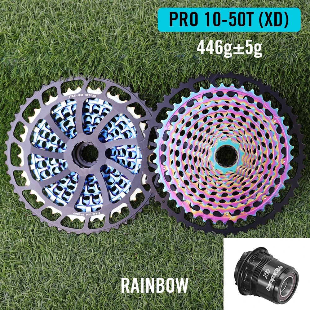SPEDAO 12-Speed 10-50T Bicycle Cassette – 12V MTB Freewheel Sprocket for SX NX GX, XD & HG Compatible
