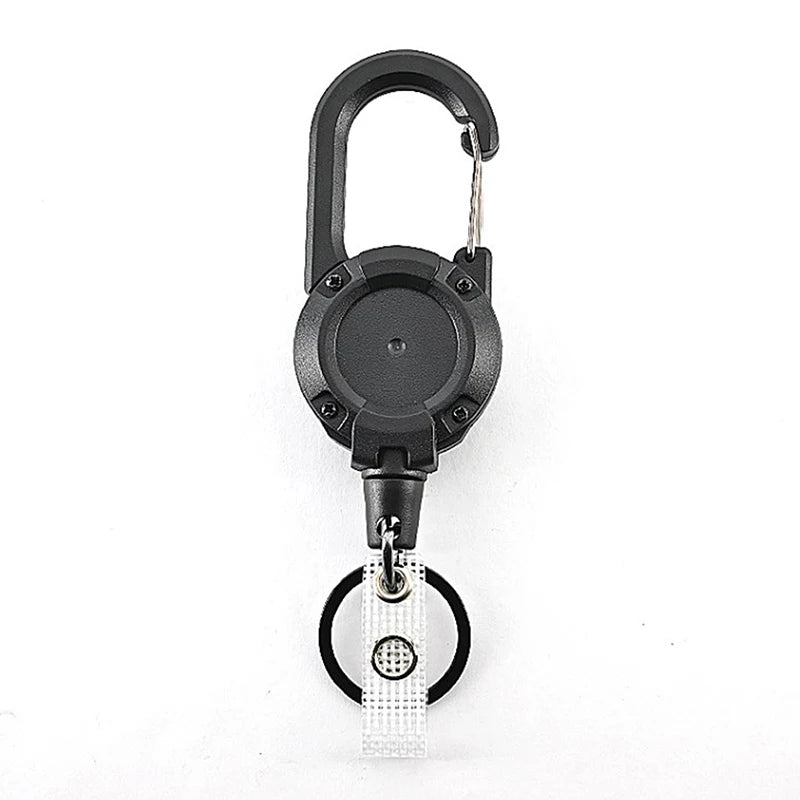 Anti-theft Metal Retractable Keychain: Easy-to-pull Buckle Rope Elastic Key Ring - Secure Ski Pass and ID Card Holder
