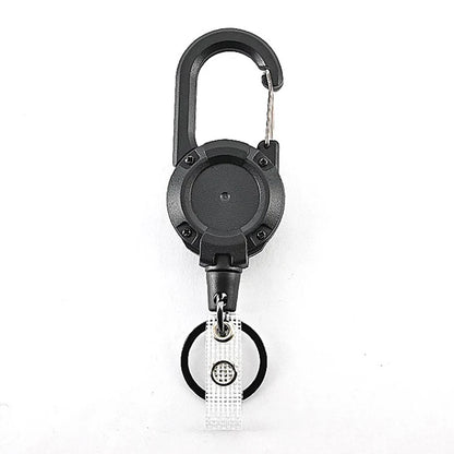 Anti-theft Metal Retractable Keychain: Easy-to-pull Buckle Rope Elastic Key Ring - Secure Ski Pass and ID Card Holder