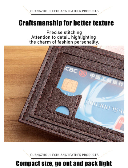 Mini Slim Zipper Card Wallet for Men — Portable Ultra-Thin Black Purse for ID, Bank & Credit Cards