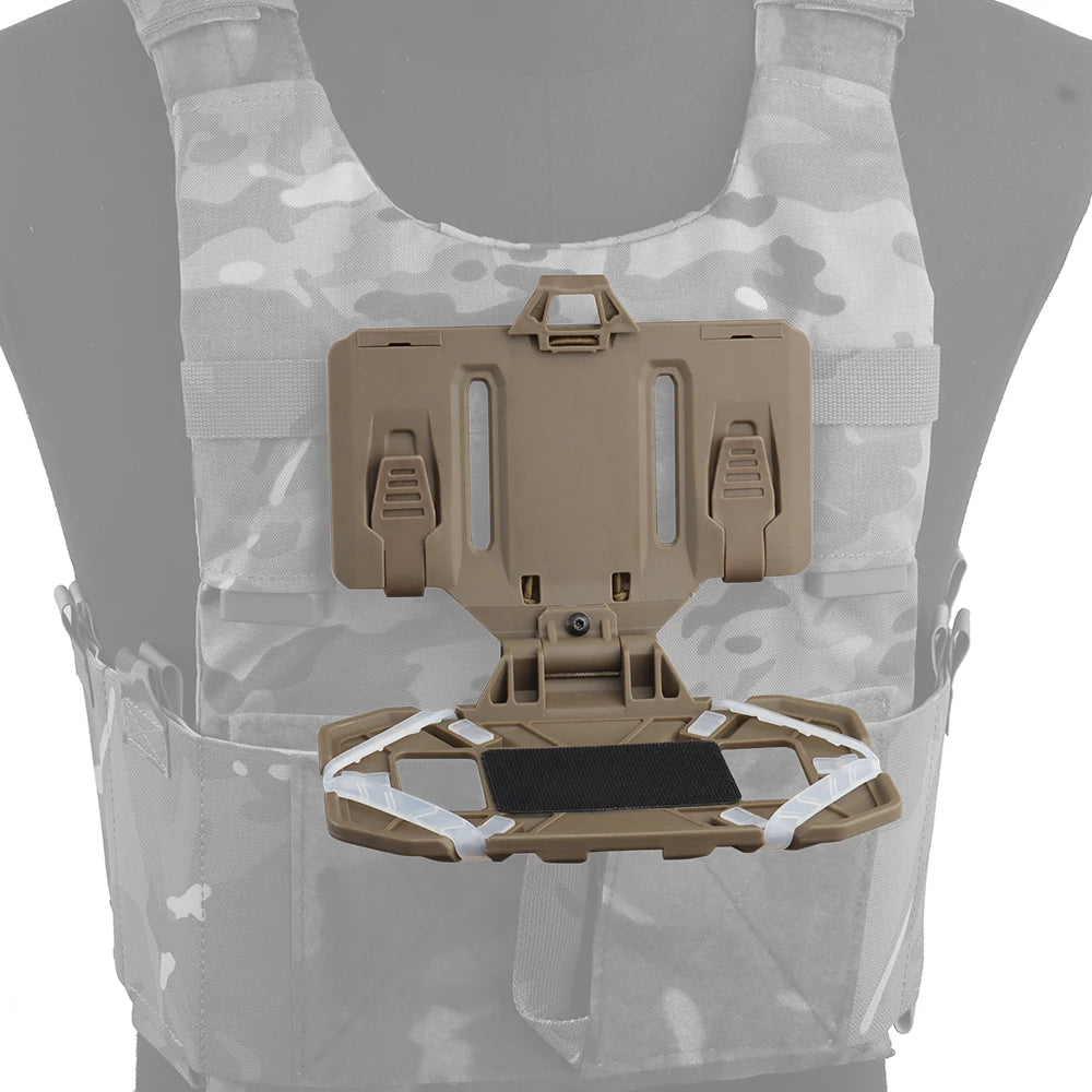 Military MOLLE Folding Navigation Board - Tactical Chest Bag with Mobile Phone Holder, Map Case, and Admin Panel for Outdoor Sports and Airsoft Gear