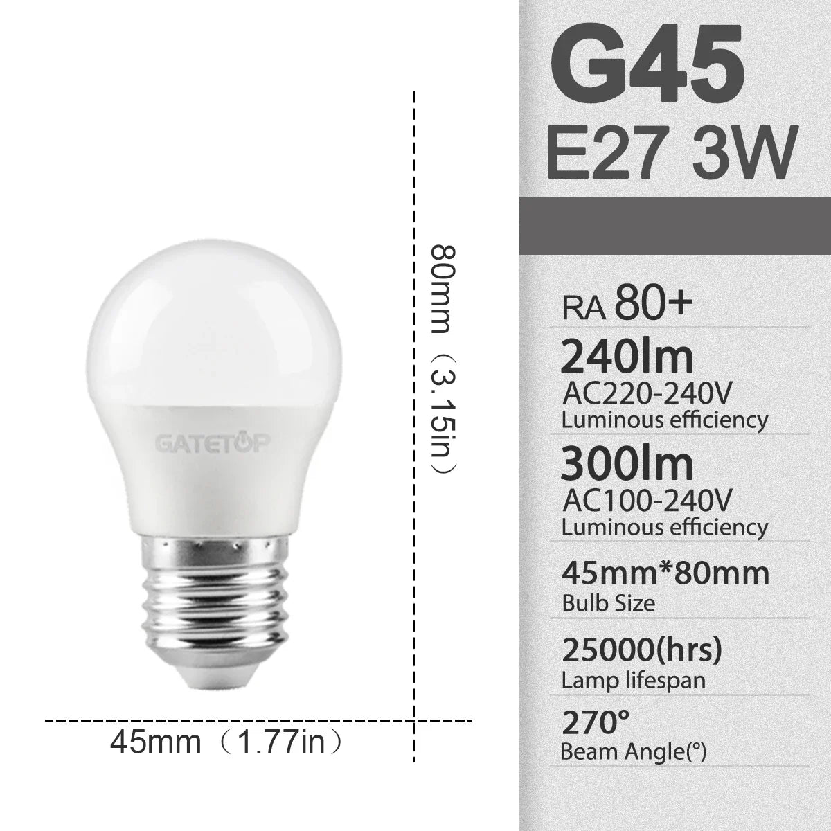 E27 LED Light Bulbs - 3W to 24W A60 G45 Energy Saving AC 110V 220V Home Lamps
