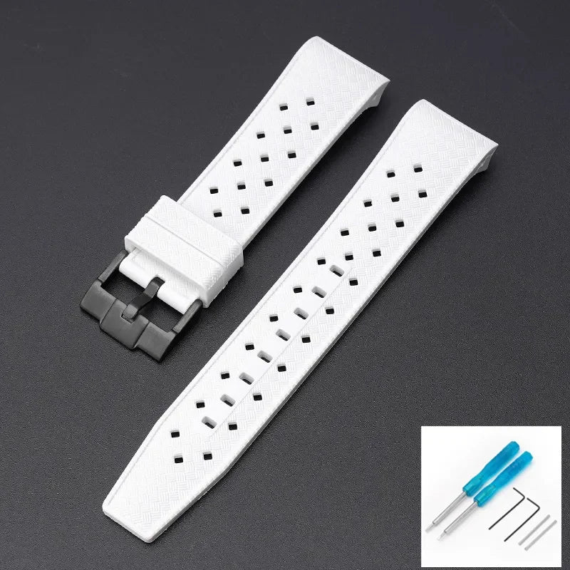 Curved End Strap for Swatch X Blancpain Fifty Fathoms – 22mm Waterproof Liquid Silicone Watch Band for Men & Women