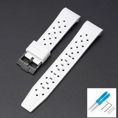 Curved End Strap for Swatch X Blancpain Fifty Fathoms – 22mm Waterproof Liquid Silicone Watch Band for Men & Women