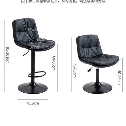 Modern Luxury Bar Stool — High Back, Rotating & Adjustable Lift, Comfortable Long-Term Seating for Home or Cash Register