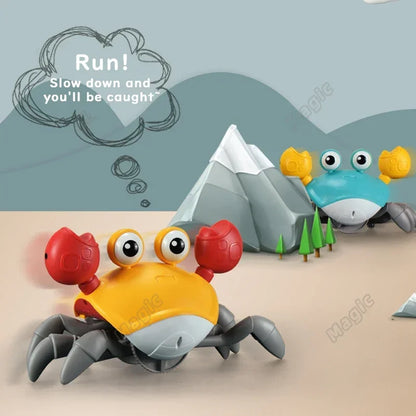 Kids Induction Crab & Octopus Crawling Toy – Electronic Musical Pets, Toddler Moving Toy that Avoids Obstacles, Party Gift