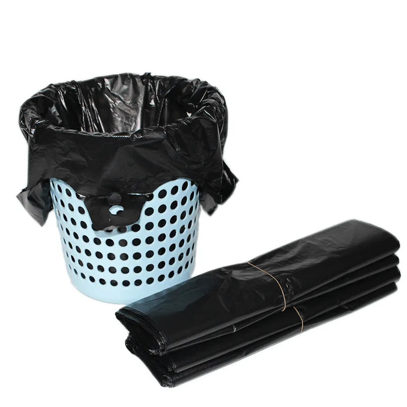 100PCS Black Thick Plastic Vest Bags - Supermarket Shopping, Takeaway & Garbage Storage Bags