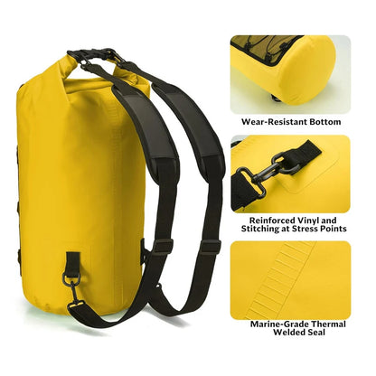 Waterproof PVC Dry Bag Backpack - 10L/20L Shoulder Bag for Kayaking, Trekking, Rafting, Surfing & Boating