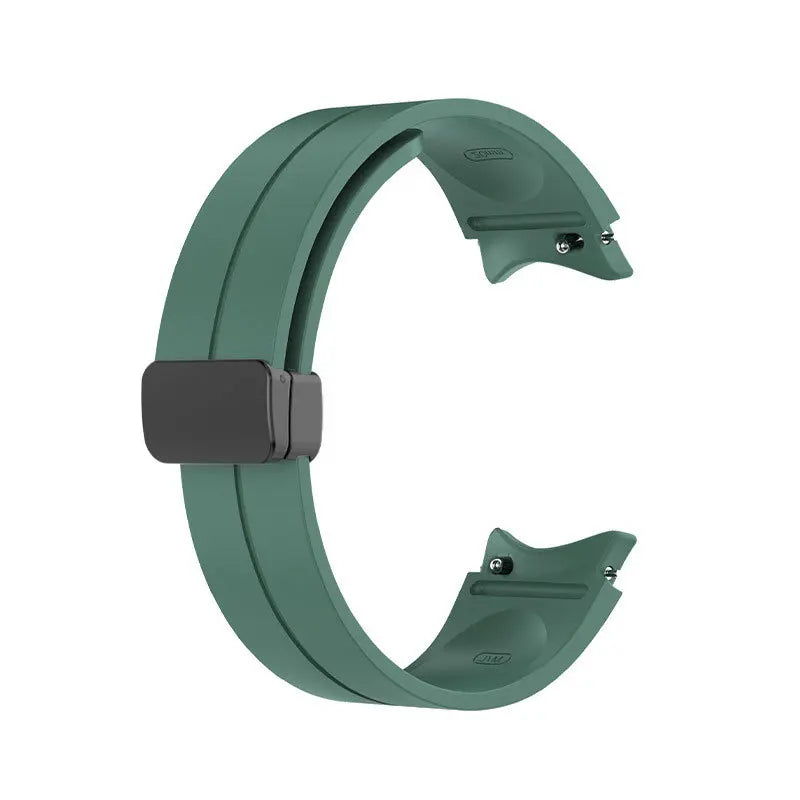 Samsung Galaxy Watch Magnetic Buckle Silicone Strap - Replacement Band for Watch 7/6/5 Pro/5/4 and Classic Models 40mm–47mm